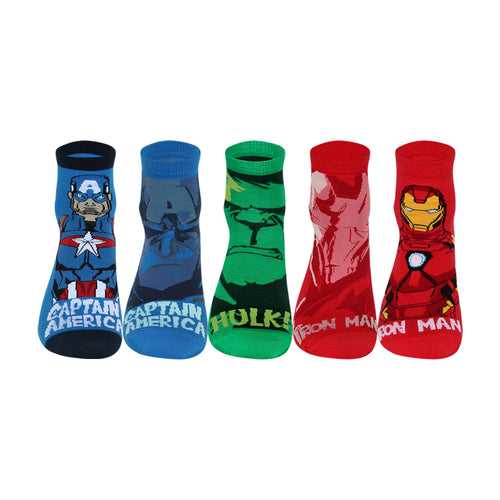 Supersox Disney Avengers Ankle Length Socks for Men (Pack of 5)