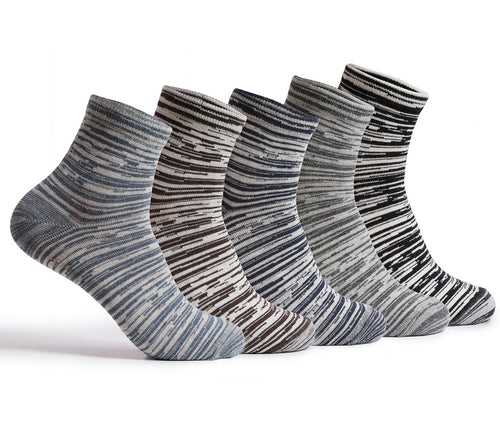 Supersox Combed Cotton Metallic Design Ankle Length Socks for Men Pack of 5
