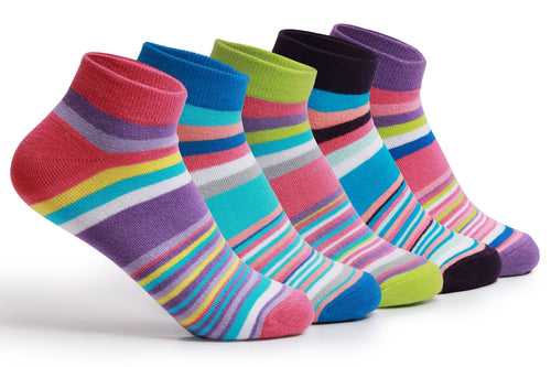 Supersox Womens Combed Cotton Sneaker Length Design Socks Pack Of 5