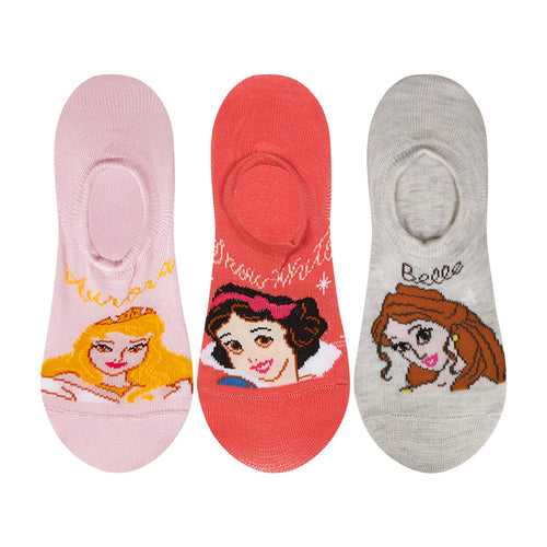 Supersox Disney Princes No Show Length Socks for Kids Pack of 3