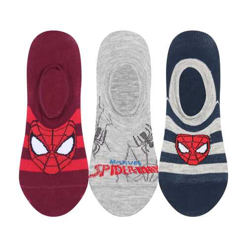 Supersox Disney Spiderman No Show Length Socks for Kids Pack of 3