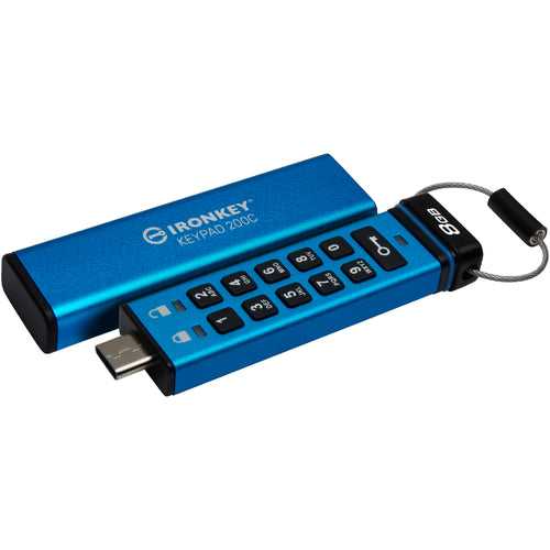 Kingston 8GB IronKey Keypad 200 USB-C 3.2 Gen 1 Flash Drive