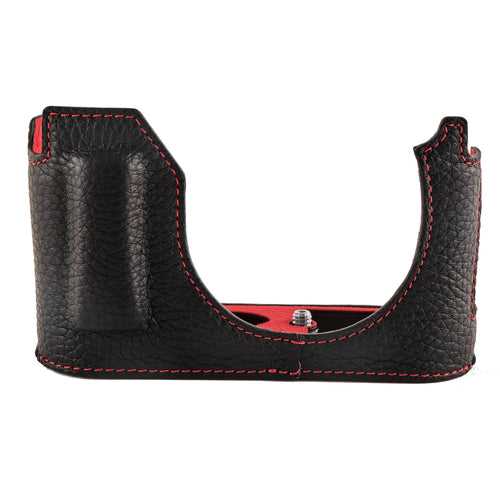 Oberwerth Tagcase Casual Line Leder for Leica Q3 (Black with Red Lining)