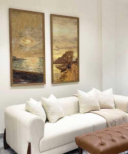 Azro Linen Off White Sofa