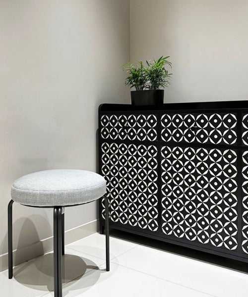 Black and white vegan inlay console / side board