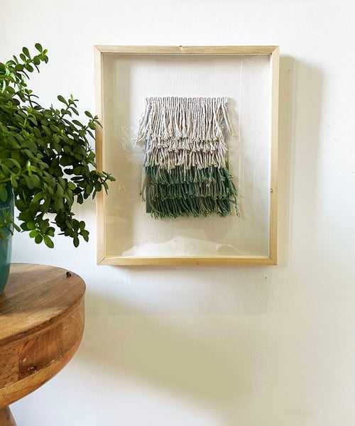 Ombre Green Fringed Wall Art