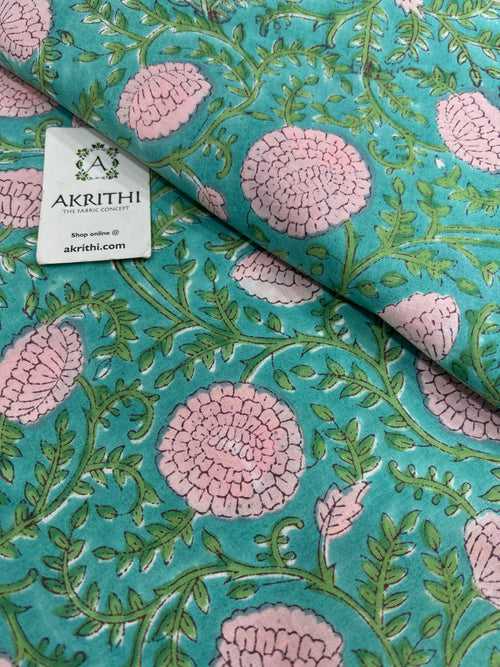 Hand block Printed pure cotton fabric