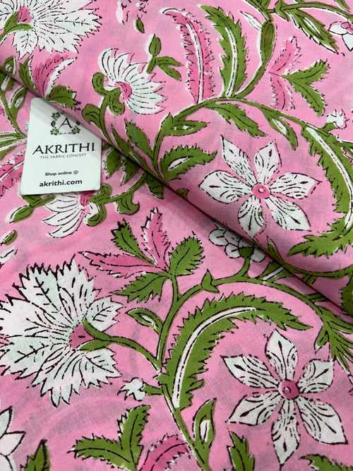 Hand block Printed pure cotton fabric