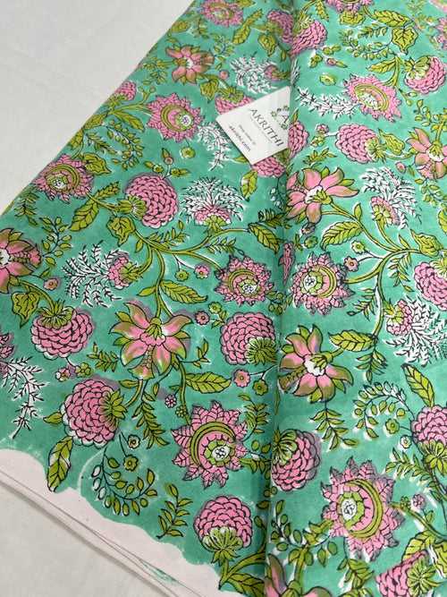 Hand block Printed pure cotton fabric