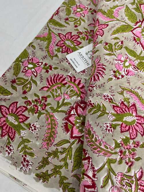 Hand block Printed pure cotton fabric