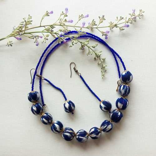 Ria Ikat jewelry set-Blue