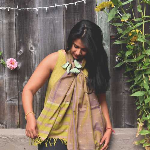 Chamak Green Ikat Stole