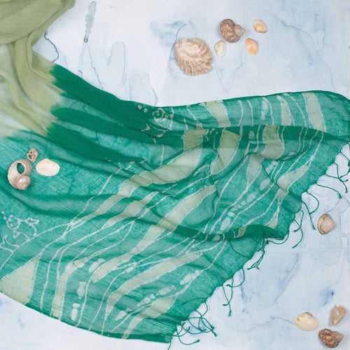 Fish & Waves Emerald Stole