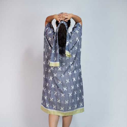 Titlee Cloudy Blue-Ikat Kaftan