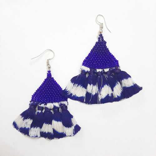 Anaida Blue Ikat earrings