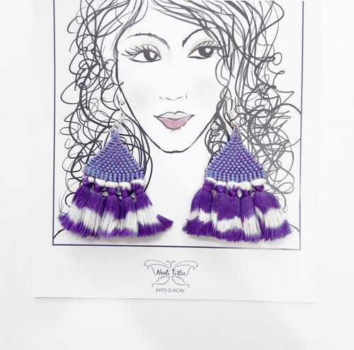 Anaida Purple Ikat Earrings