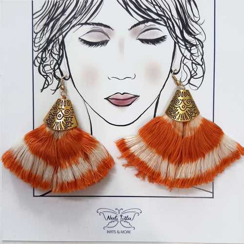 Jemima Orange Ikat Earrings