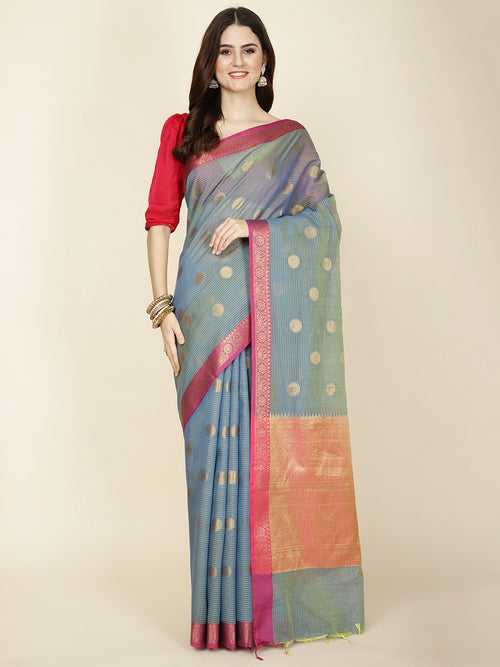 Zari Jaal Woven Cotton Saree