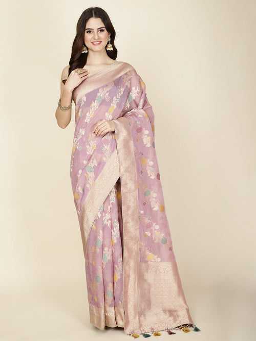 Zari Jaal Woven Organza Saree