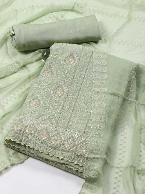 All Over Embroidered Georgette Unstitched Suit Piece With Dupatta