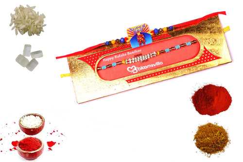 Natural Stone And Kids Rakhi Combo