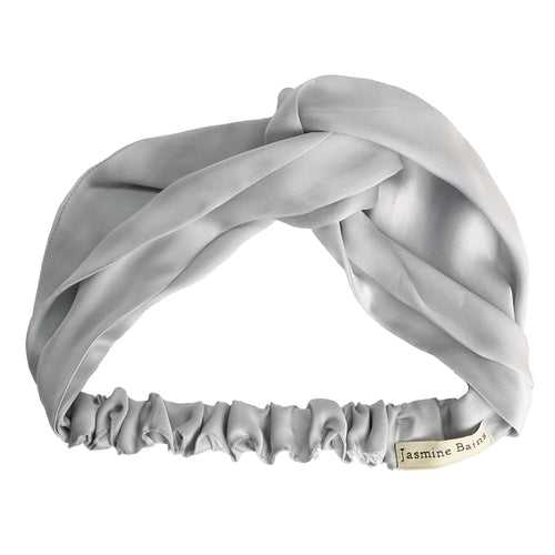 Mulberry Silk Knotted Headband - Steel-Grey