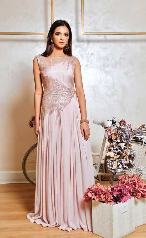 Powder Rose Embellished Gown