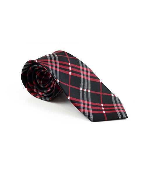 Black & Red Checks Neck Tie