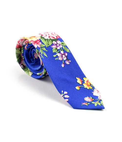 Electric Blue Floral Neck Tie