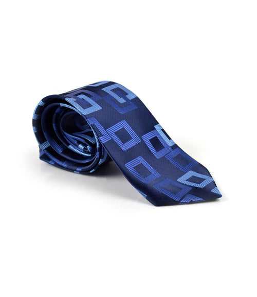 Blue Toned Box Pattern Neck Tie