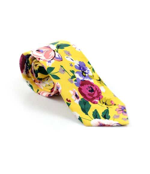 Tuscan Yellow Floral Neck Tie