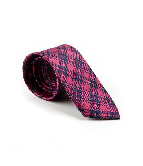 Manhattan Pink Plaid Neck Tie