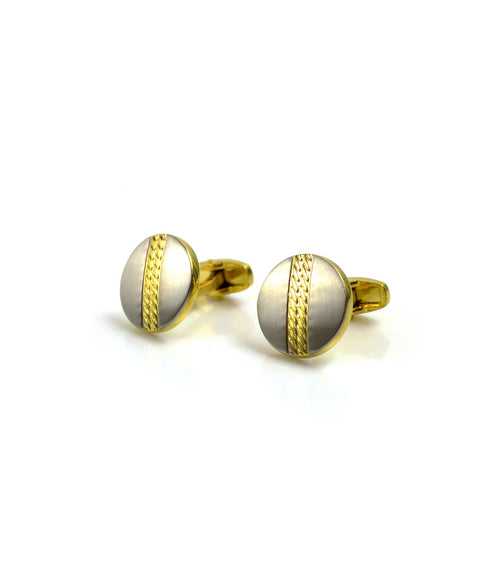 Brushed Silver & Gold Cufflinks