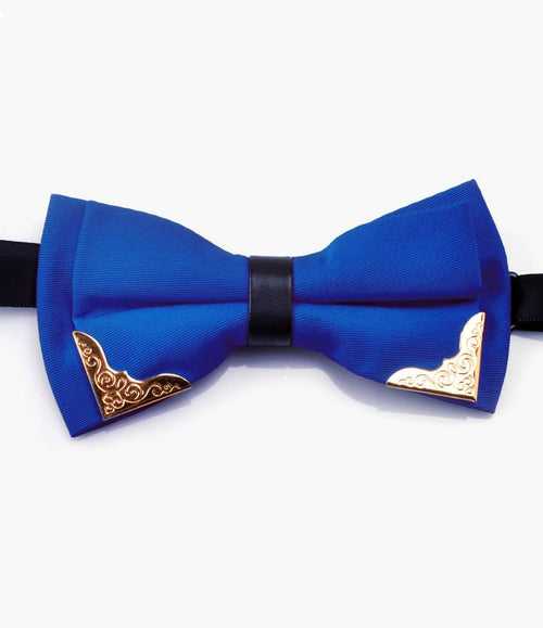 Royal Blue with Golden Edges Bow Tie