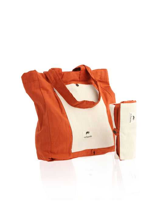 Cotton Kavi with Canvas - Folding Bag