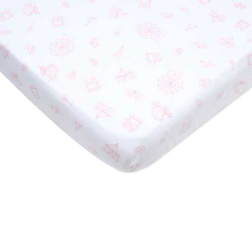 Organic Cotton Fitted Cot Sheet – Carnival Pink