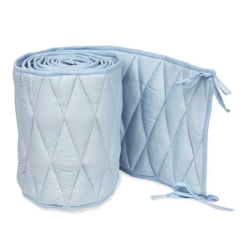 Cot Bumper with Harlequin Quilting – Blue