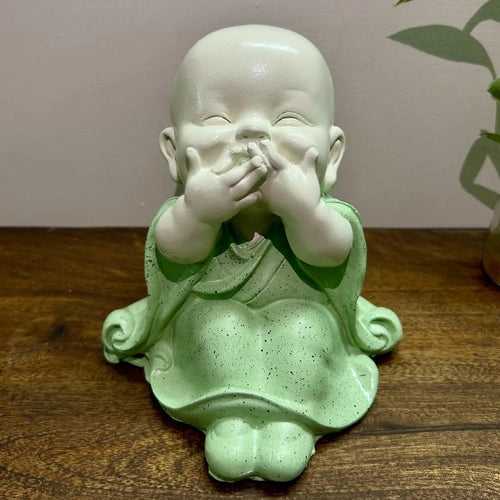 Poly stone laughing Baby Monk idol Buddha statue for outdoor garden, home  decor