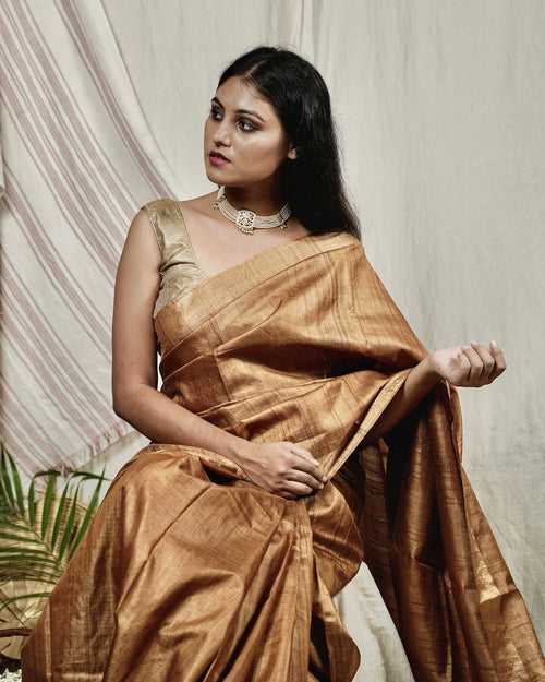 Gold dust kosa silk saree