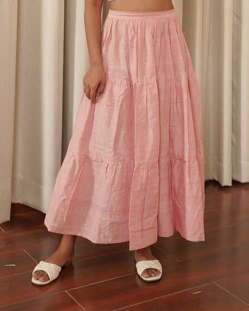 Baby pink tiered skirt