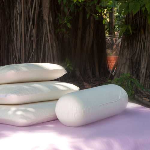 Riana - Memory Foam Round Shaped Bolster Pillow - Medium Firm