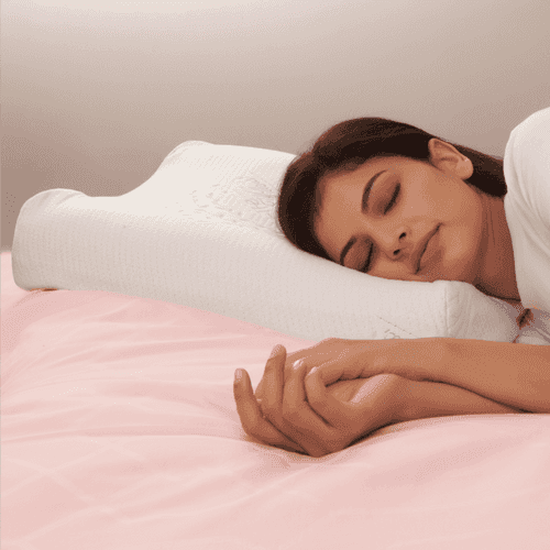Mobio - Memory Foam Extra Neck Support Bed Pillow - Medium Firm