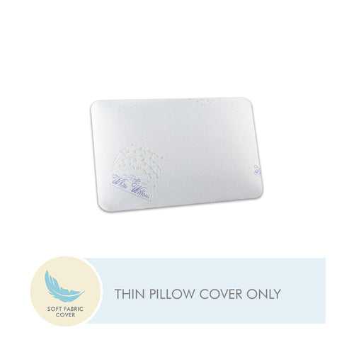 Soft Fabric Thin Pillow Cover Only With Zip Closure - 24” x 15” x 4”