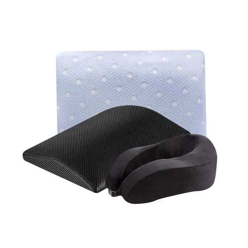 Sojurn - Travel Combo - Memory foam Travel Neck Support Pillow & Camping pillow - Medium Firm