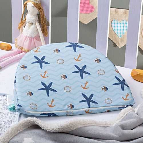 Star Fish - Soft Foam - C Shaped Baby Crib Wedge Pillow - Special Inclined - Medium Firm