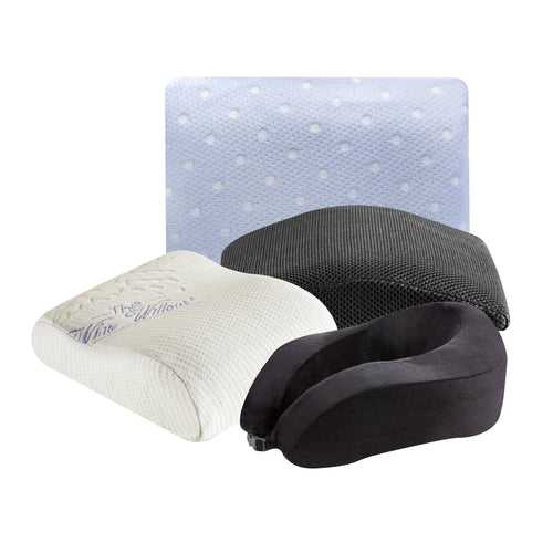 Suburban - Travel Combo - Memory Foam Travel Neck Support Pillow & Camping Pillow - Medium Firm