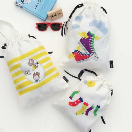 KIDS ACCESSORY BAGS {sunshine on clouds} - pack of 3