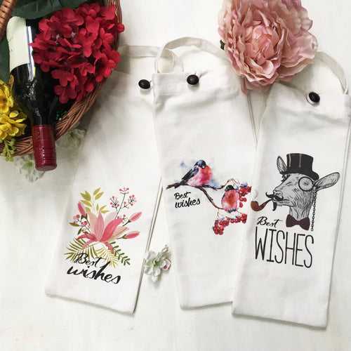 WINE BAGS {charming & quirky combo} - pack of 3