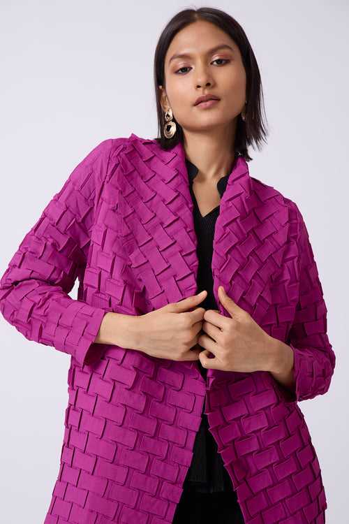 Katya 4D Pleated Overlay - Magenta