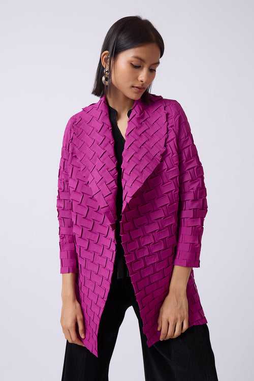 Katya 4D Pleated Overlay - Magenta